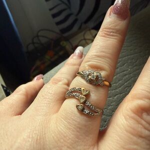 Gold and Silver Heart Rings